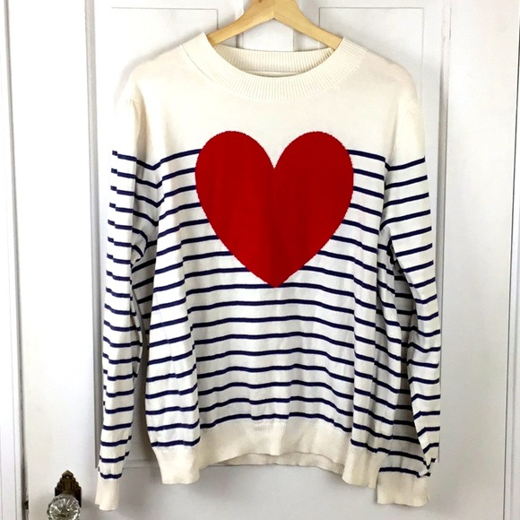 J. Crew Sweaters - J.Crew Puff-Sleeve Heart Sweater, Size 2X